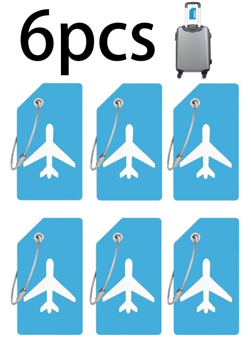 6Pcs Silicone Luggage Tag with Name ID Card Perfect to Quickly Spot Luggage Suitcase for travel accessories and Travel Bags Key tag - Image 1